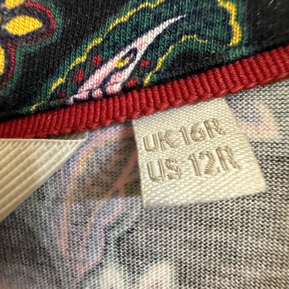 Boden Black Floral Print Long Sleeve Dress US 12R - Picture 3 of 6